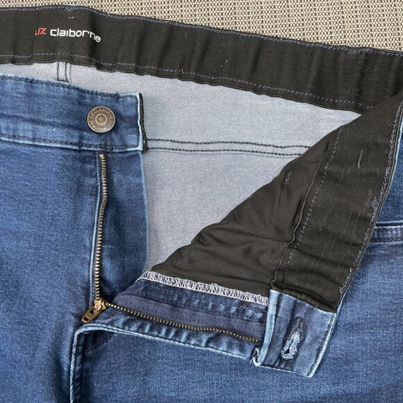 Liz Claiborne Womens 18W Blue Sara Slim Leg Mid-Rise Denim Jeans - Picture 4 of 9